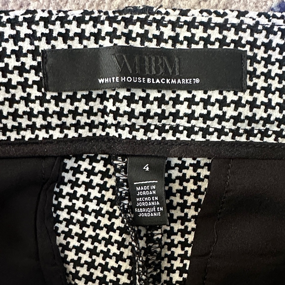 WHBM White House Black Market Houndstooth Dress Pants NWOT Sz 4 - Picture 2 of 10